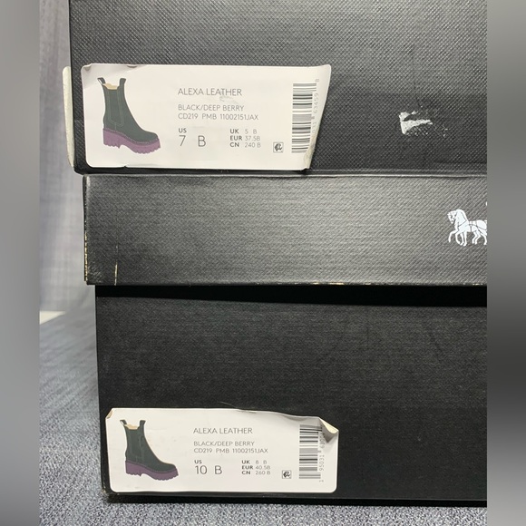 Coach Alexa Lug Sole Chelsea Booties Black/Deep Berry - Sizes 7, 10 - Picture 9 of 9
